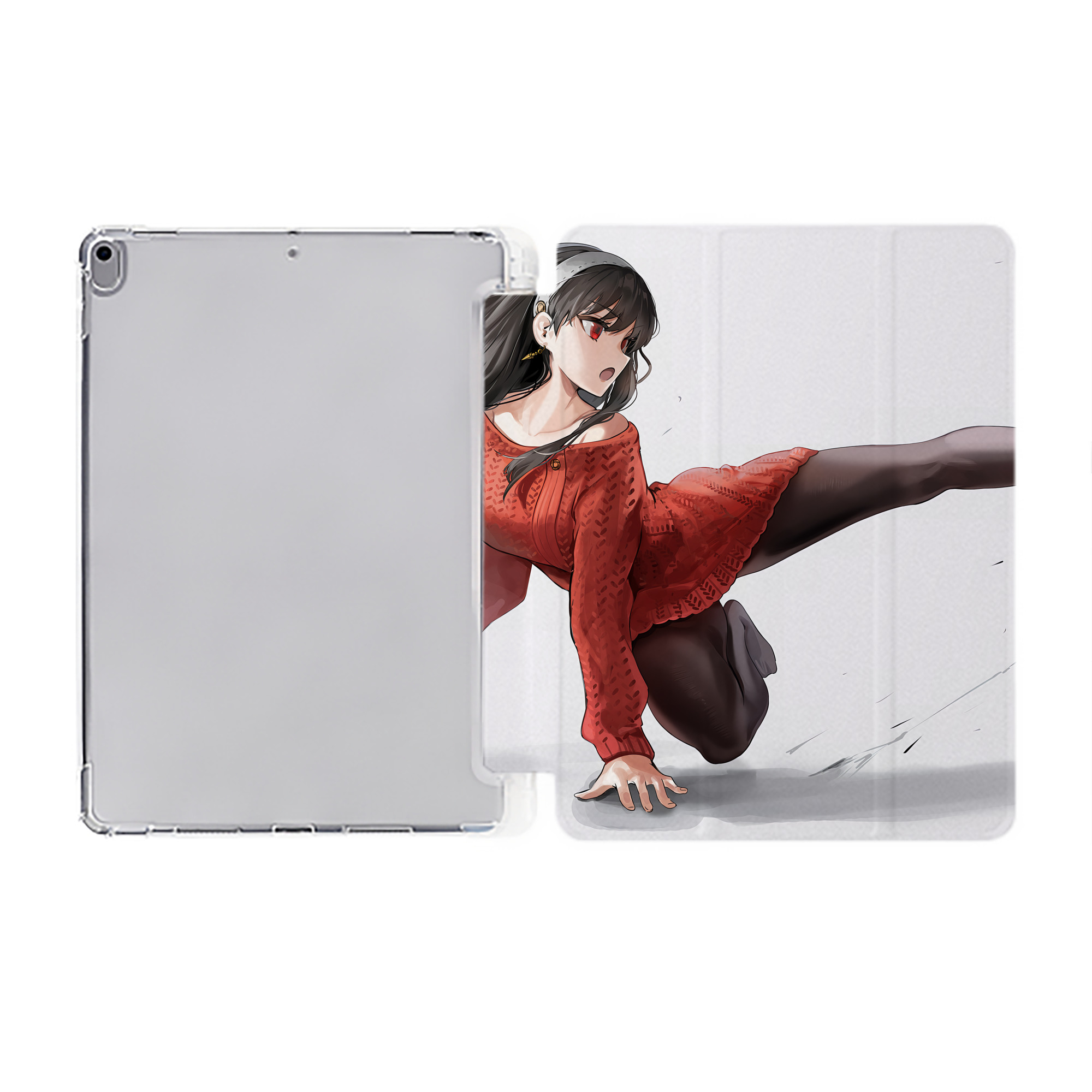 （画像用） SPY×FAMILY间谍家家酒 IPad ケース ペン収納付き 三つ折りスタンド PUレザー×シリコン 対応機種9.5/10.5/10.9インチ